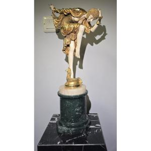 20th Century Chryselephantine Sculpture By Jr Colinet