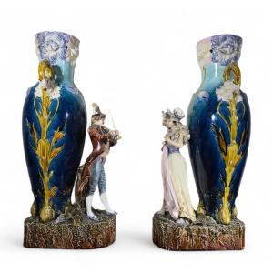 Pair Of Art Nouveau Ceramic Vases – Circa 1900