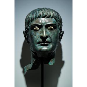 Bronze Head Of Emperor Trajan – 17th Century Historicist