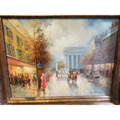 Huile Sur Toile Vue De Paris