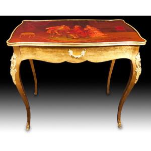 Italian Table Signed From The Nineteenth Century