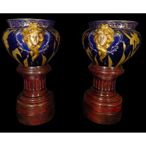 Paire De Cache-pots Art Nouveau