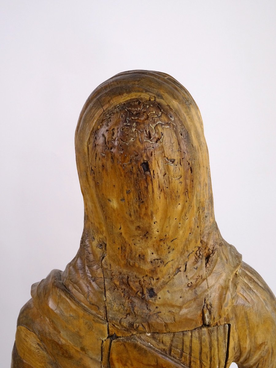 Wooden Sculpture "female Figure", Late 15th Century-photo-4