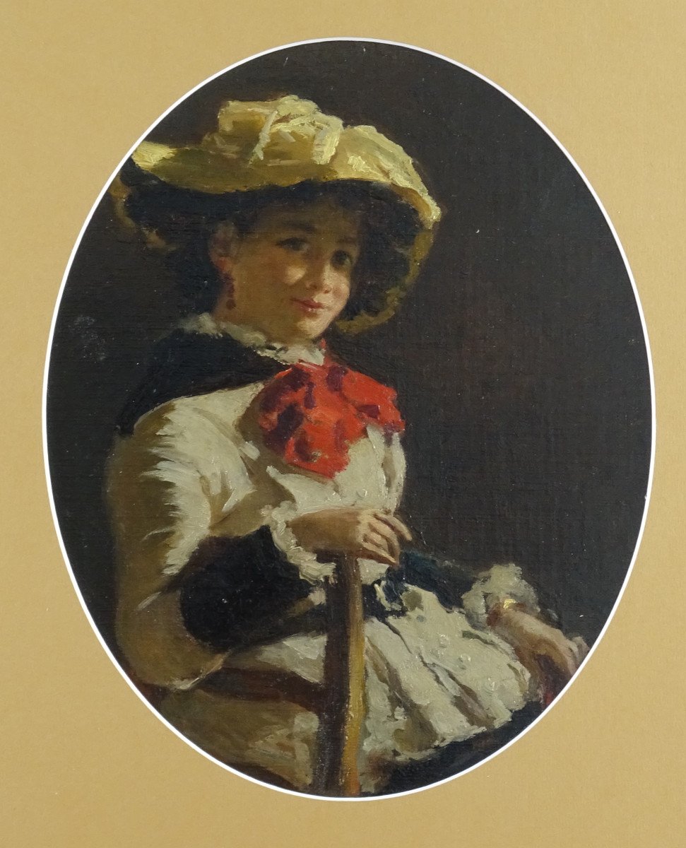 Portrait 'young Girl With A Red Bow', Venetian Ambitus-photo-2