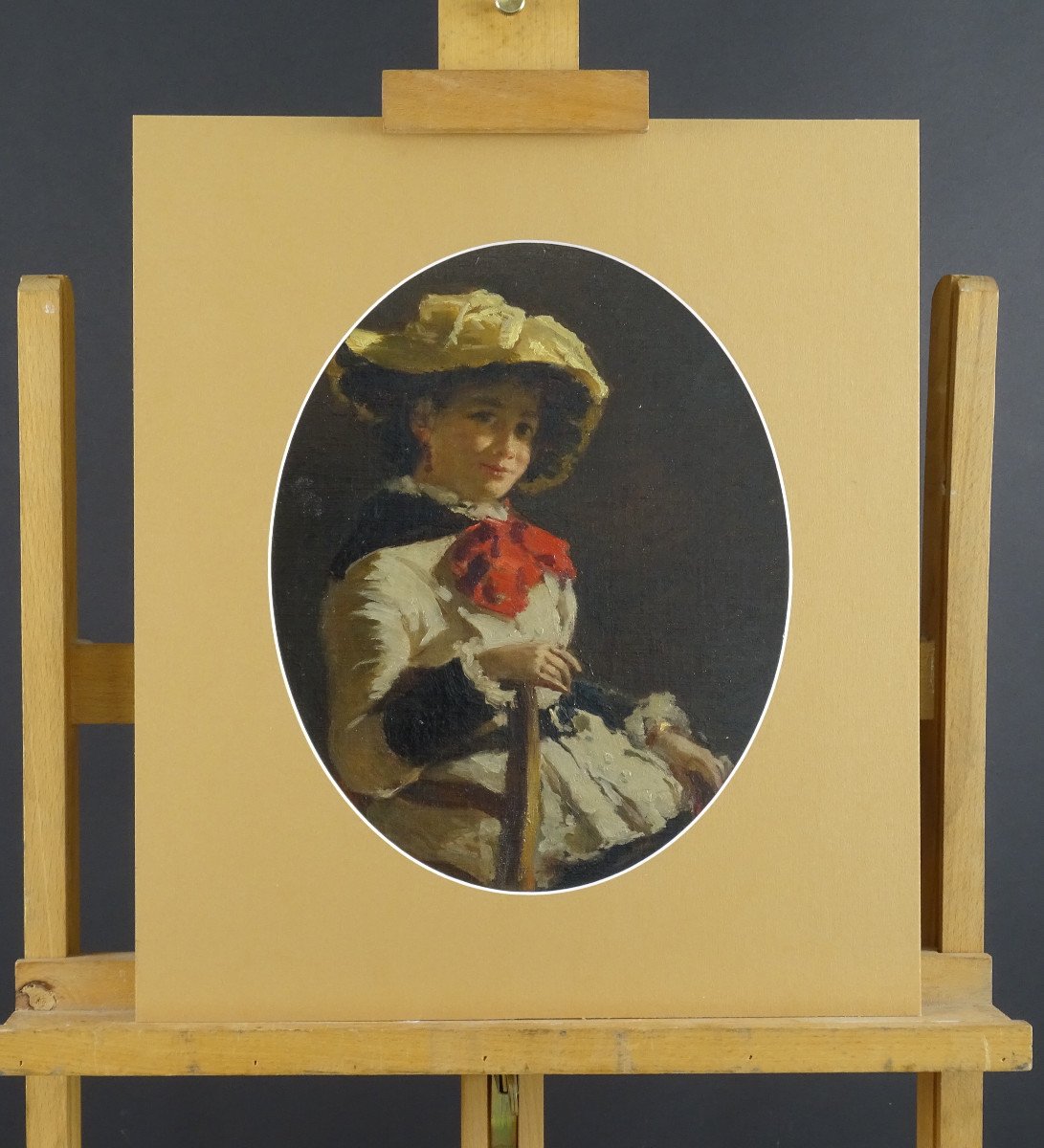 Portrait 'young Girl With A Red Bow', Venetian Ambitus-photo-4