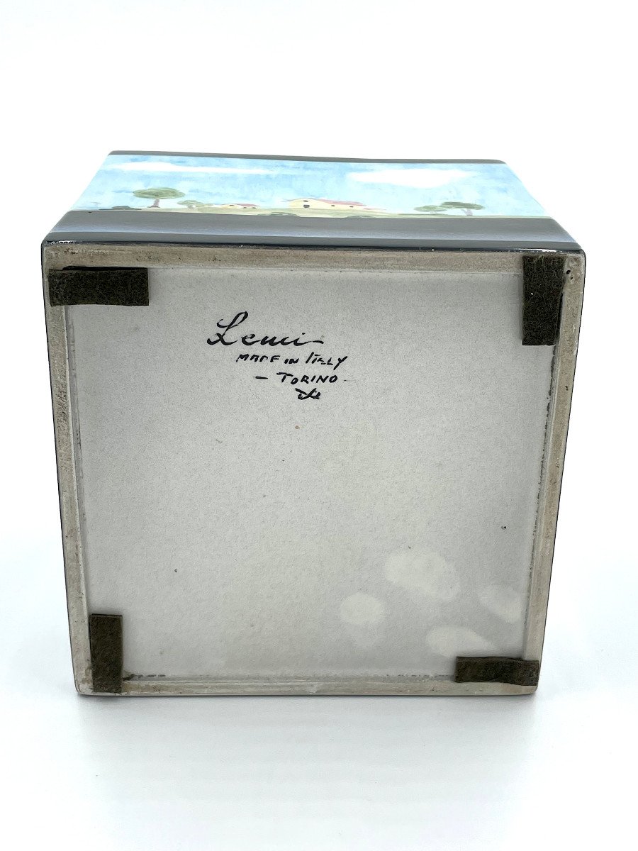 Painted Ceramic Box, Manifattura Lenci Turin, Late 1950s-photo-3