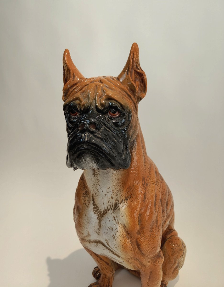 Boxer Breed Dog In Majolica-photo-2