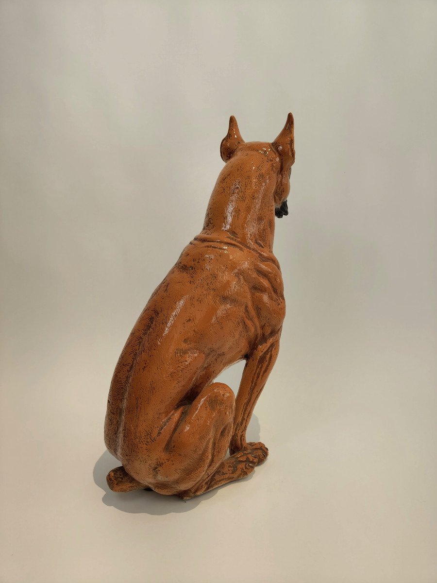 Boxer Breed Dog In Majolica-photo-4