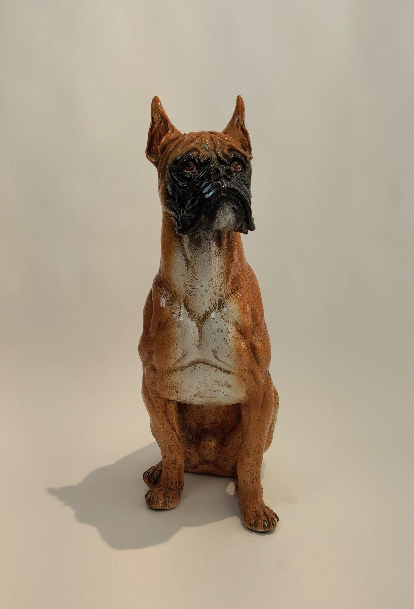 Boxer Breed Dog In Majolica