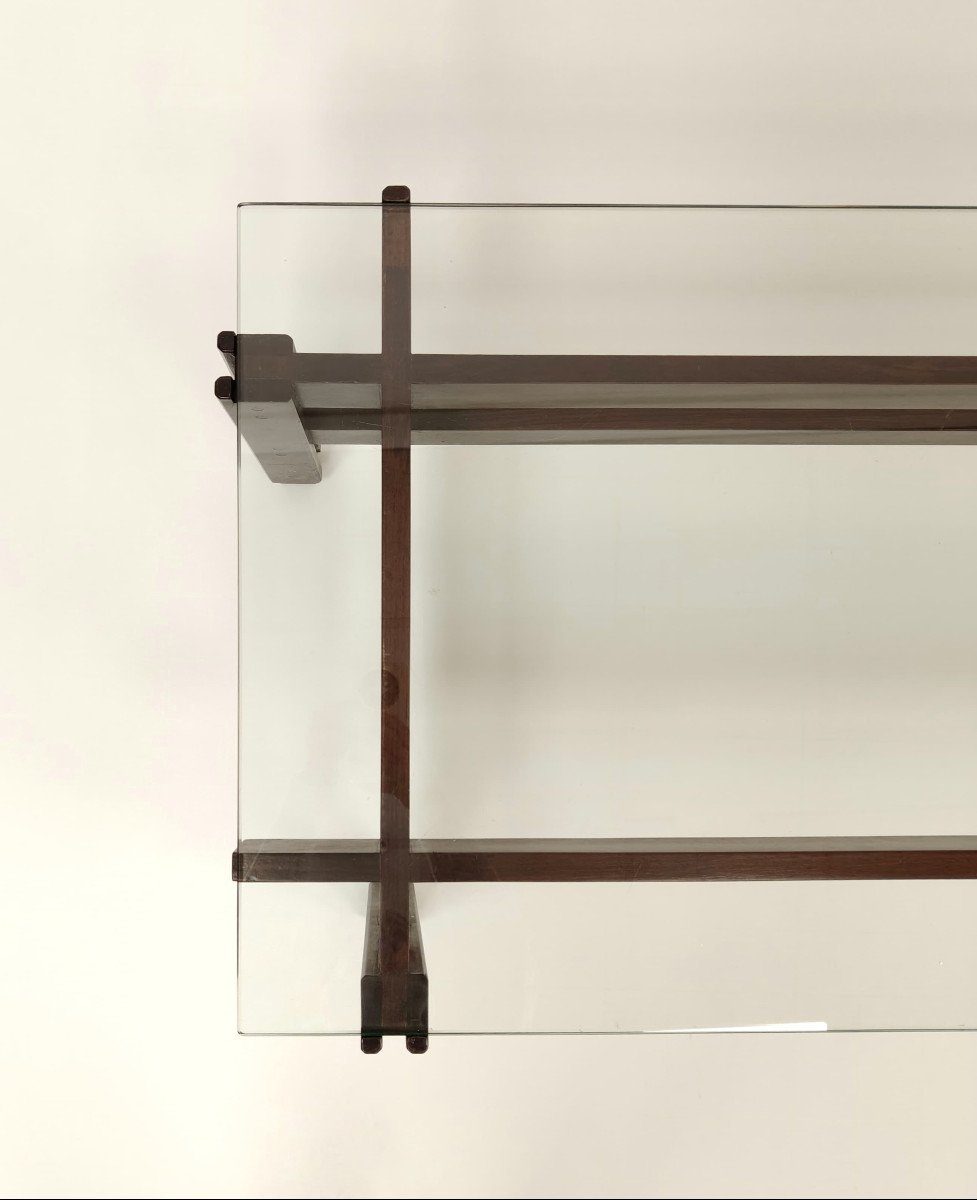 Wood And Glass Coffee Table By Ico Parisi, Model 751, For Cassina - 1962, Italy-photo-3