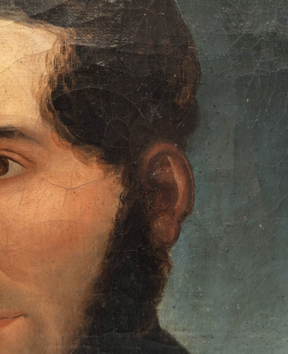 Huile Sur Toile « Portrait d'Un Gentleman », Vers 1850. Italie-photo-2