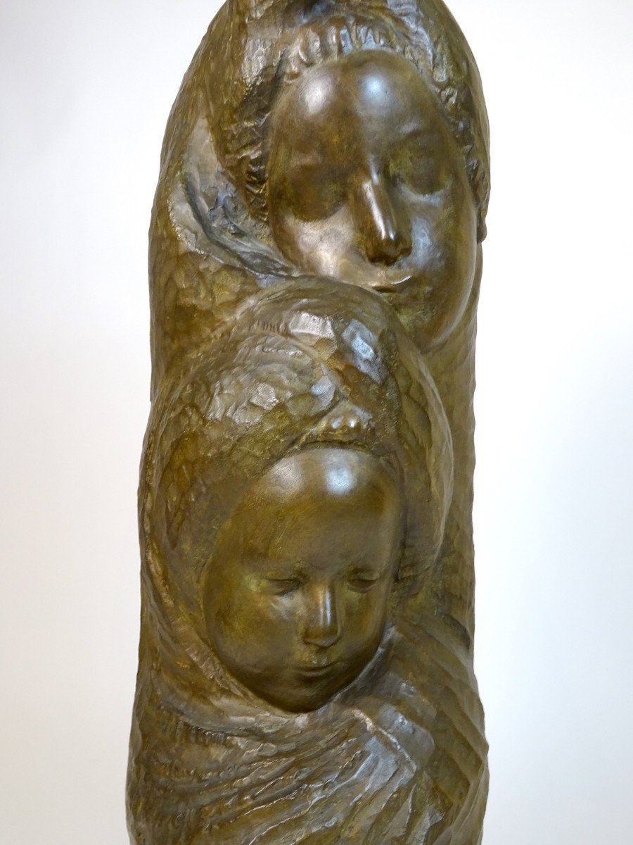 Bronze Sculpture, "maternity" By Francesco Falcone 1927-photo-1