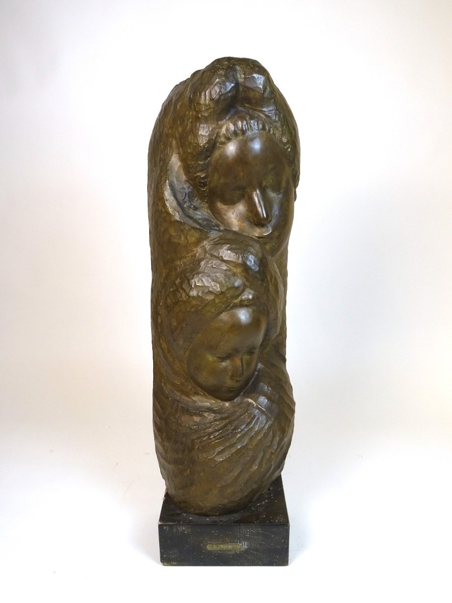 Bronze Sculpture, "maternity" By Francesco Falcone 1927