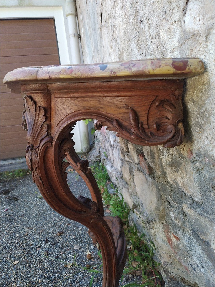 Louis XV Style Console In Solid Oak-photo-1