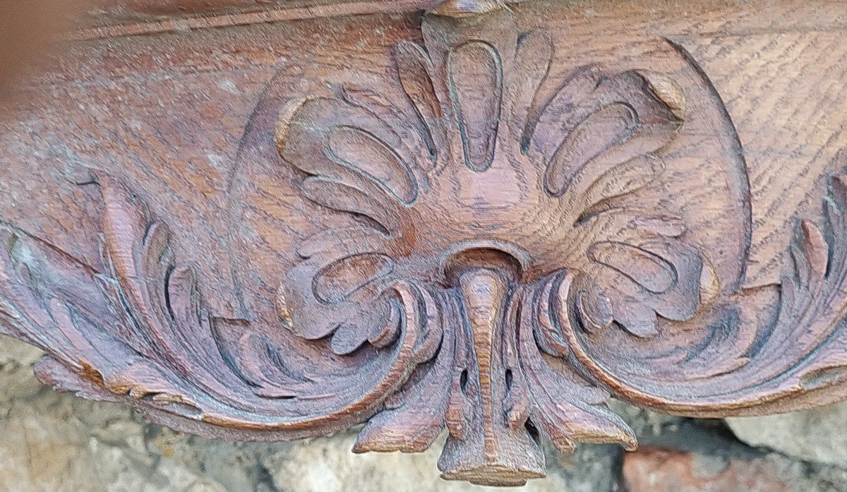 Console De Style Louis XV En Chêne Massif