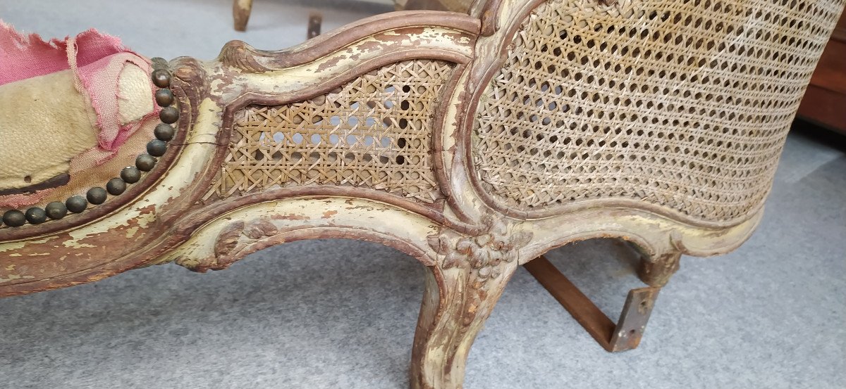 Dlg De Nogaret Large Louis XV Period Basket Bed Walnut, Traces Of Polychromy -photo-2