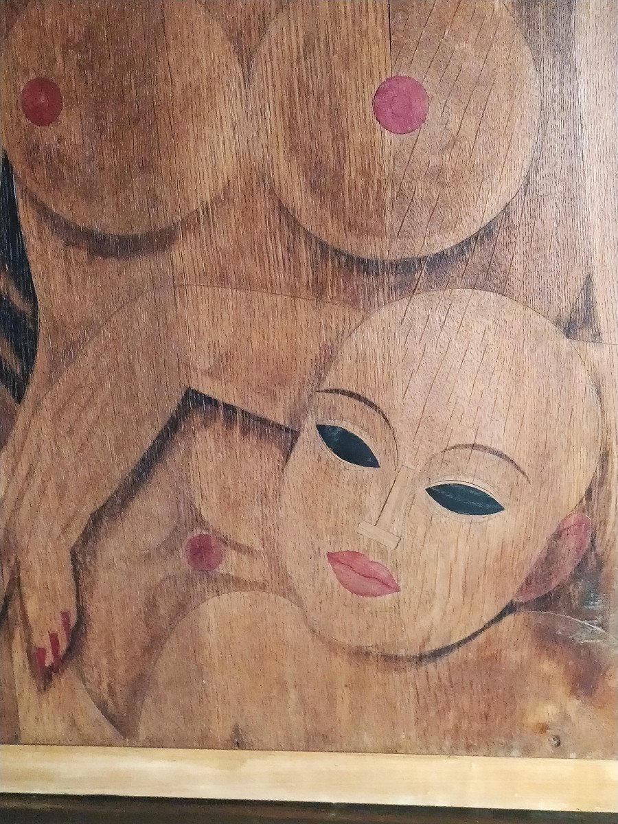 Painting On Oak Wood, Original Creation By Artdeco-photo-3