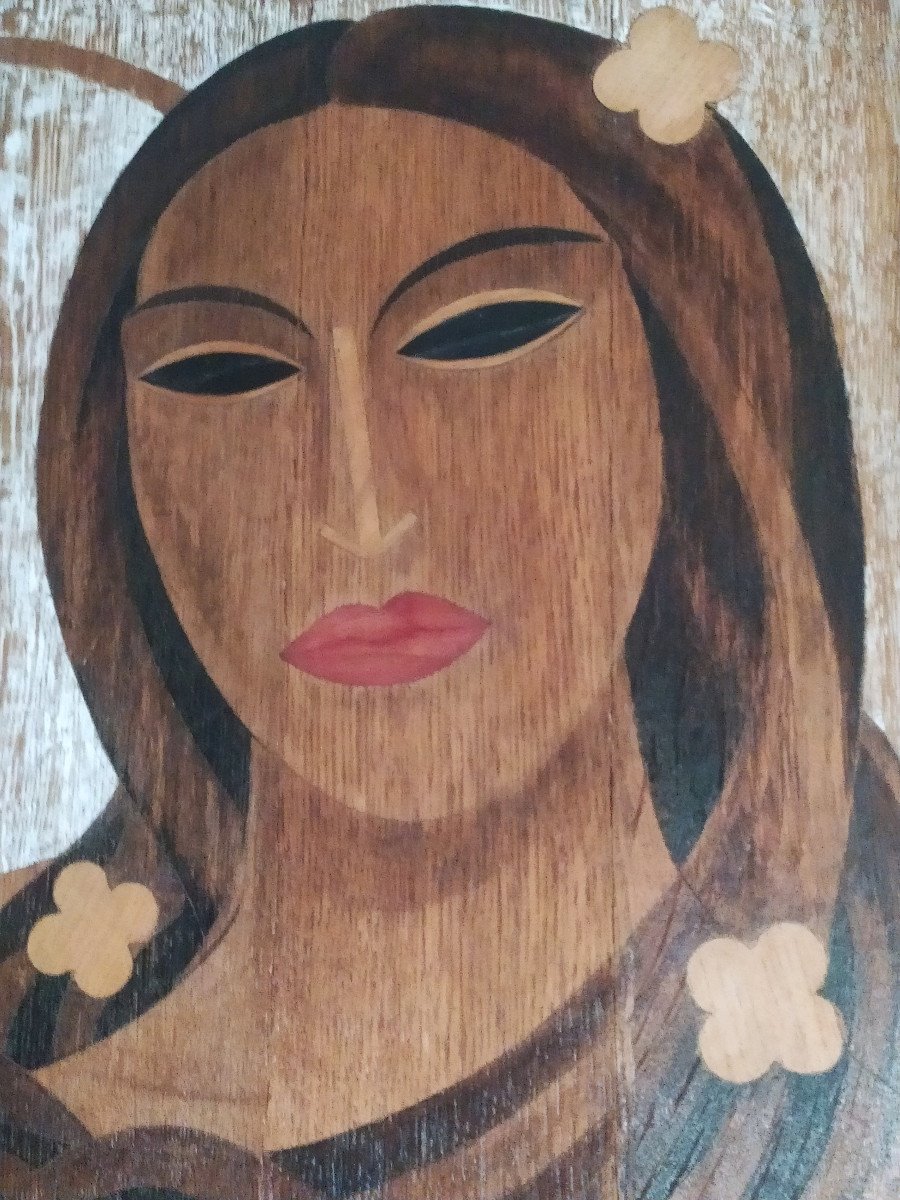 Painting On Oak Wood, Original Creation By Artdeco-photo-2