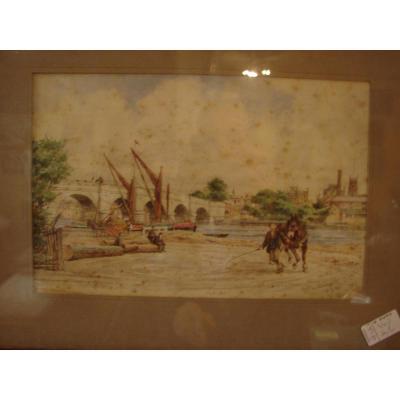 Pair Of English Watercolors 1896