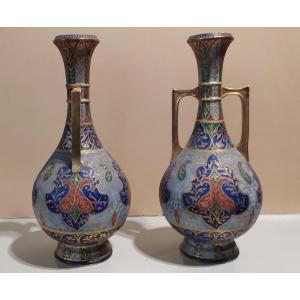 Pair Of Royal Bonn Vases 1755