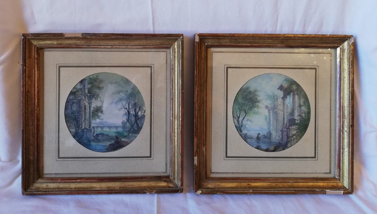 Nice Pair Of Framed Watercolors