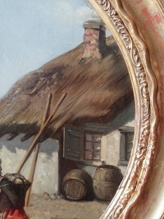 19th Century Oval Painting-photo-2