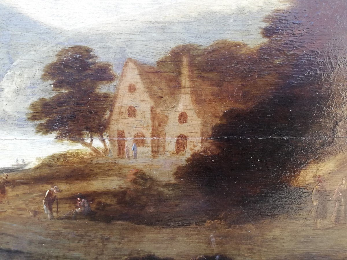 Large Oil Painting On Panel 17th Century-photo-4