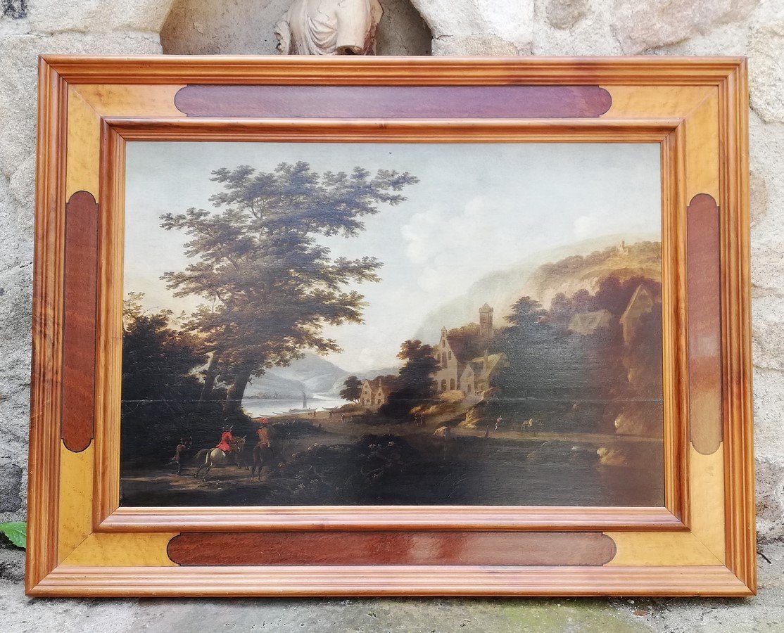 Large Oil Painting On Panel 17th Century