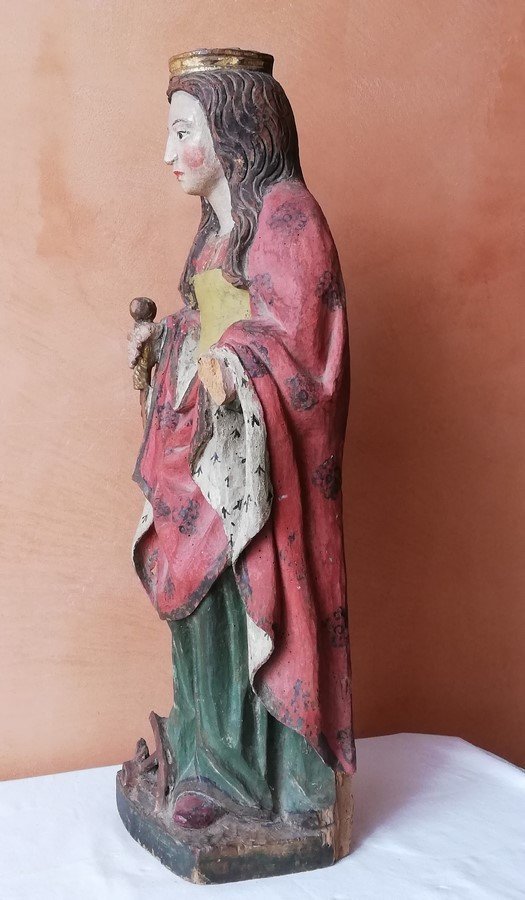 Statue bois Sainte Catherine-photo-2
