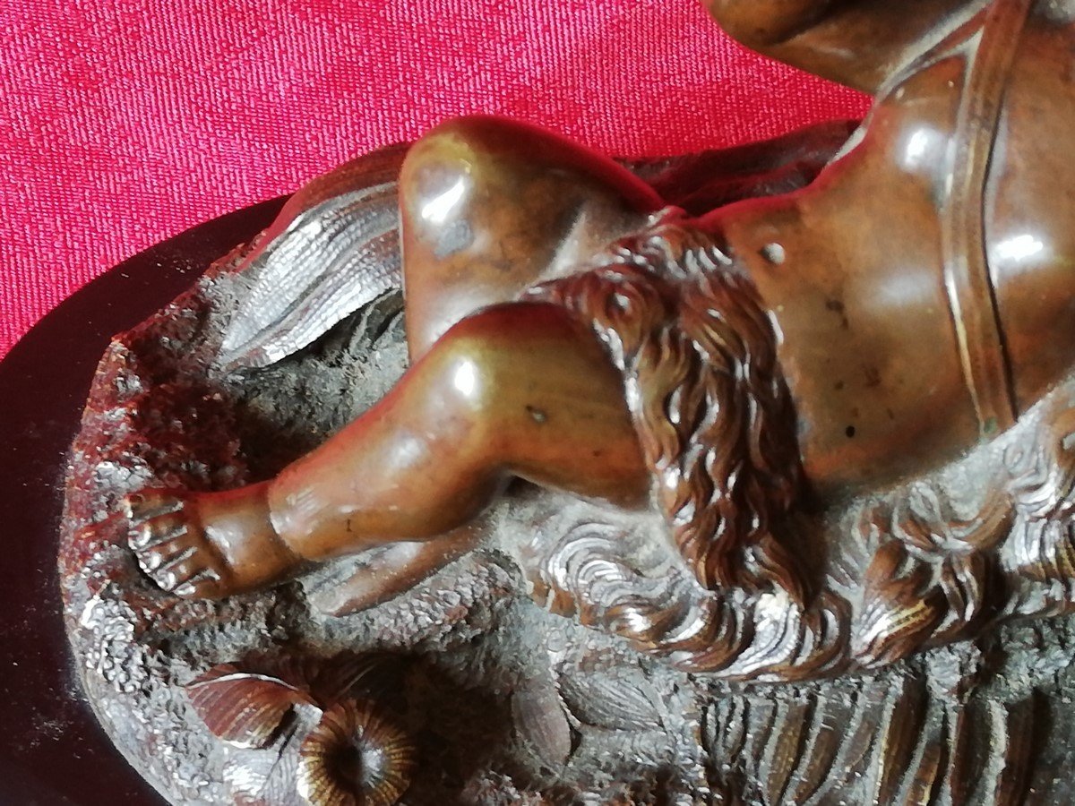 Bronze Putto Playing The Flute-photo-4