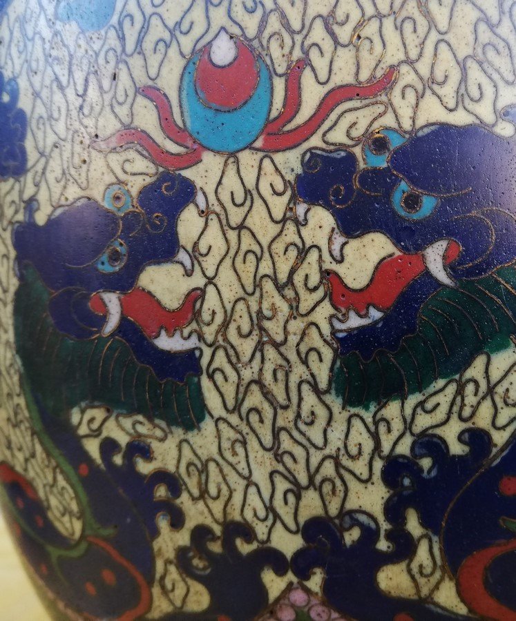 Pair Of Cloisonné Vases-photo-5