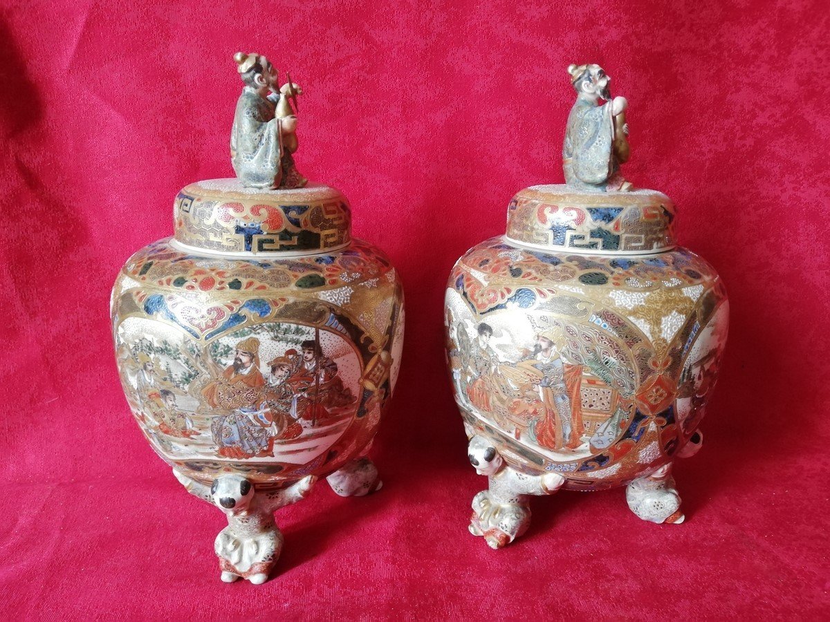 Pair Of Covered Vases Japan -photo-5