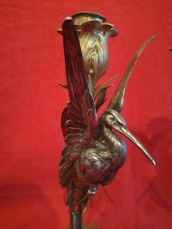 Pair Of Heron Candlesticks  -photo-2