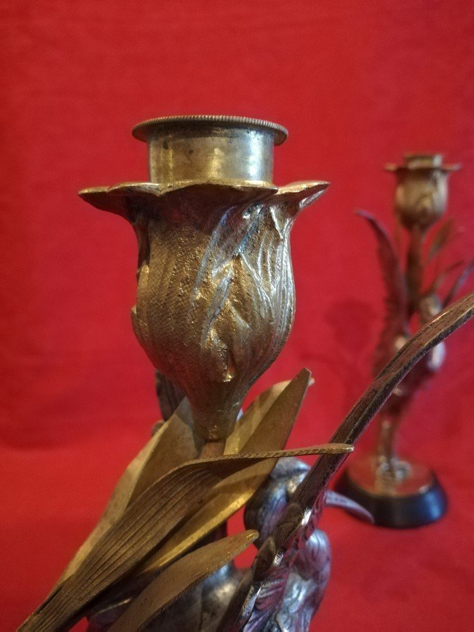 Pair Of Heron Candlesticks  -photo-4