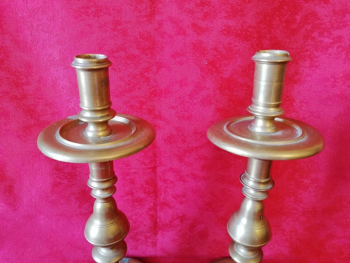 Pair Of 17th Century Candlesticks -photo-2