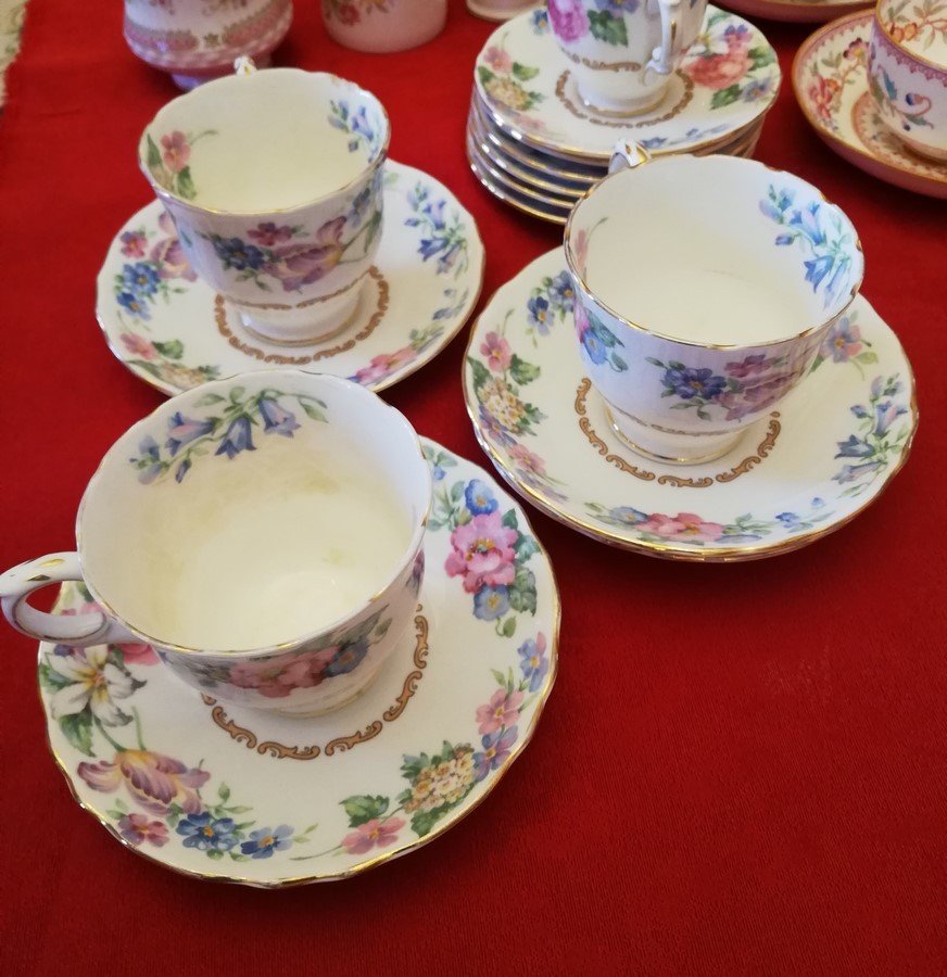 Cups, Saucers, Minton, Sarreguemines, Balmoral, Stafford, Queen's     -photo-3