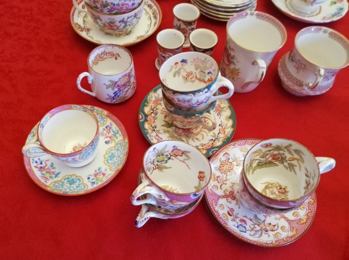 Cups, Saucers, Minton, Sarreguemines, Balmoral, Stafford, Queen's     -photo-4