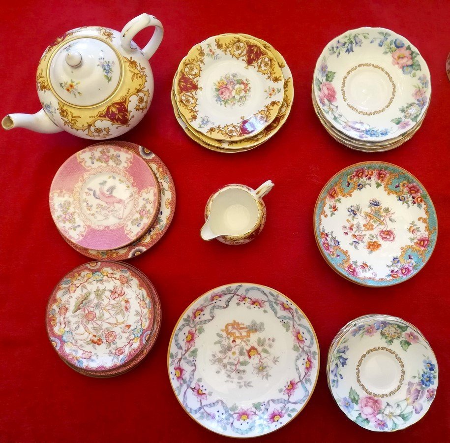 Cups, Saucers, Minton, Sarreguemines, Balmoral, Stafford, Queen's     -photo-3