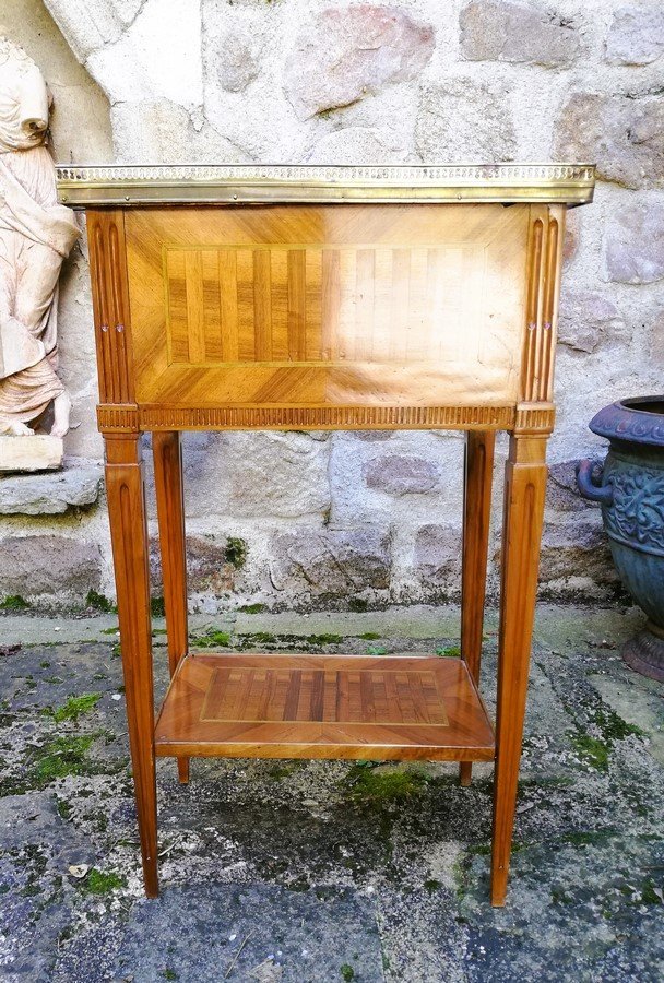 Louis XVI Period Bedside Table-photo-4