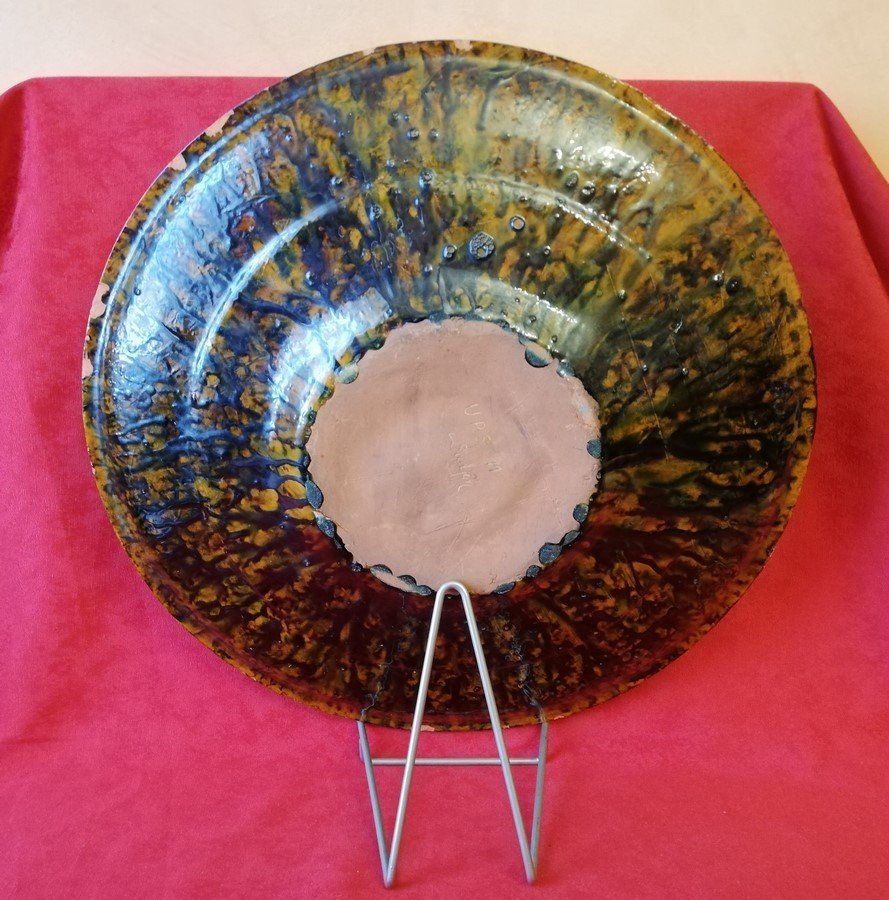 Large Glazed Earthenware Dish-photo-1