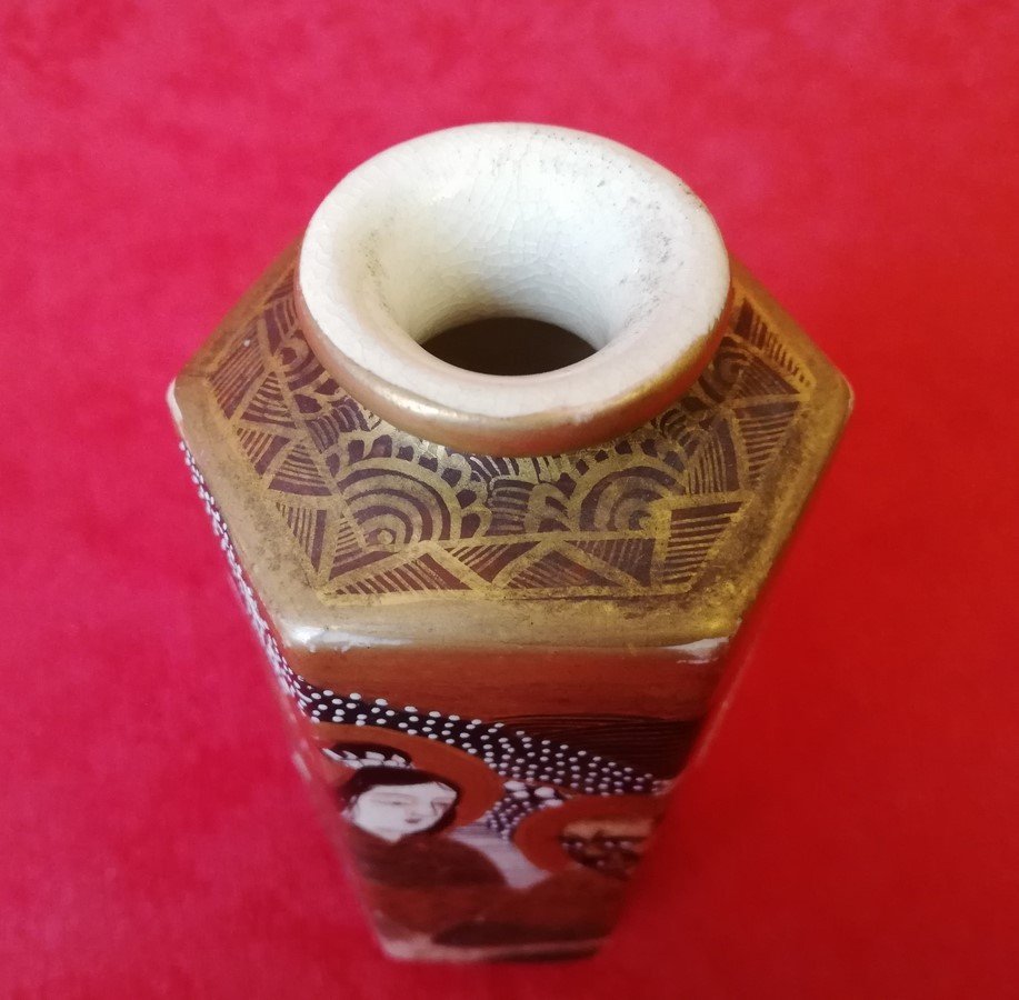 Satsuma Six-sided Vase-photo-3