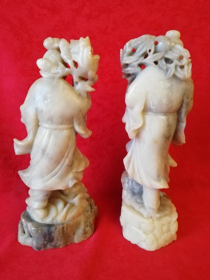 Deux statues en pierre dure de la Chine-photo-1