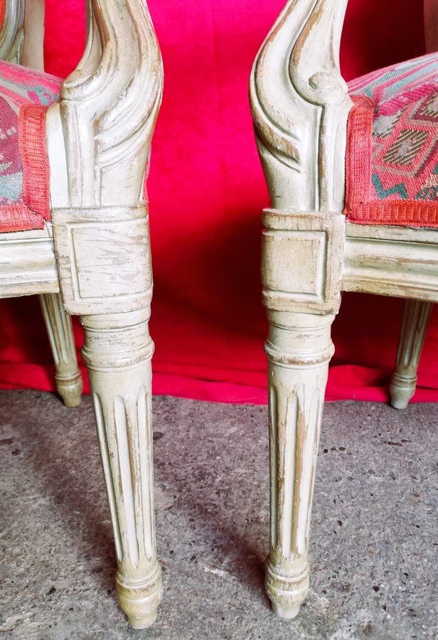 Pair Of Lacquered Armchairs -photo-4