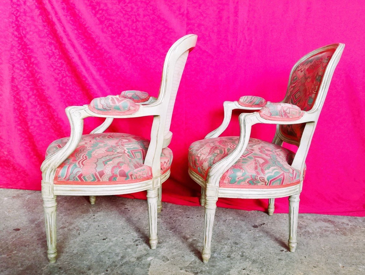 Pair Of Lacquered Armchairs -photo-1