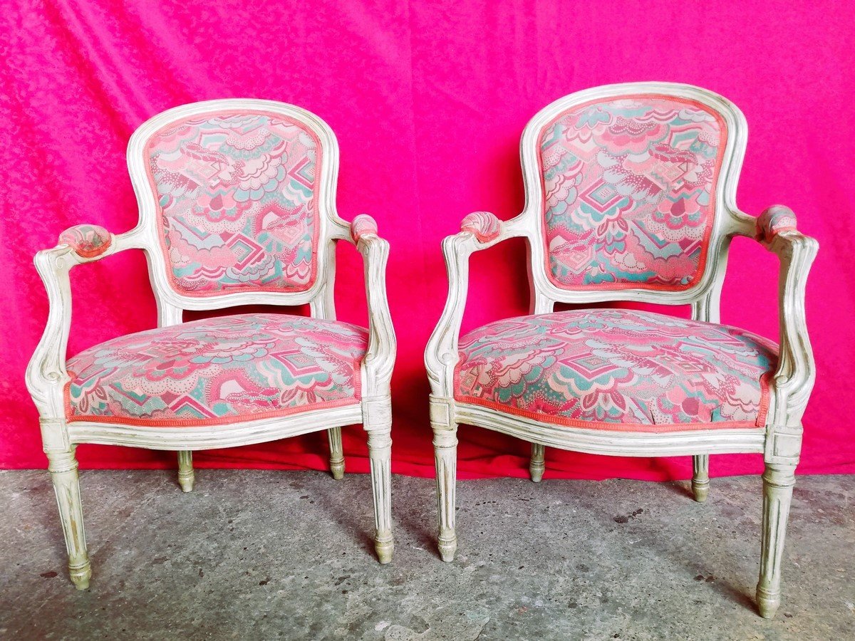 Pair Of Lacquered Armchairs 