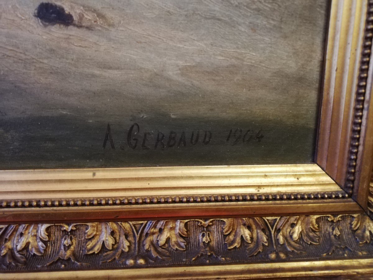 Huile sur toile encadrée de Abel GERBAUD  -photo-2