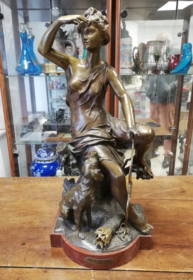 Bronze Diana With Wood 