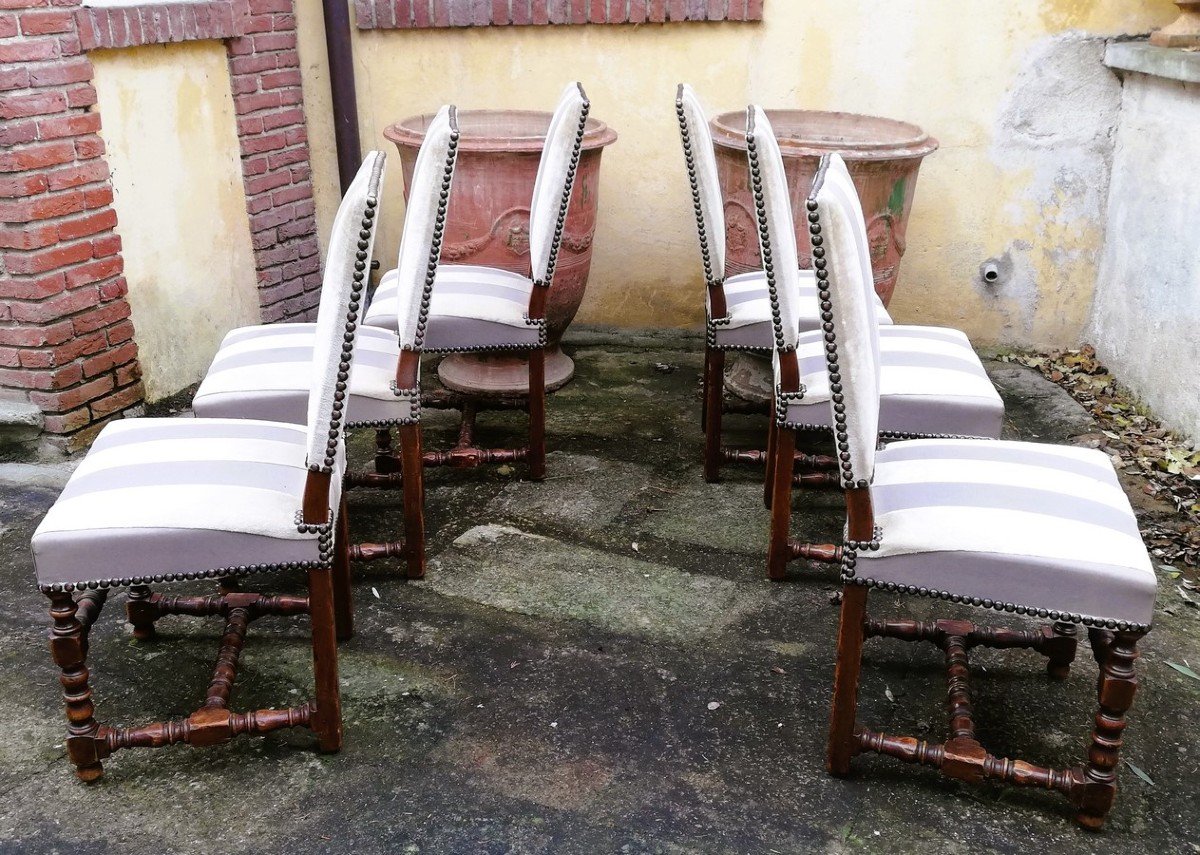 Set Of Six Louis XIII Chairs-photo-2