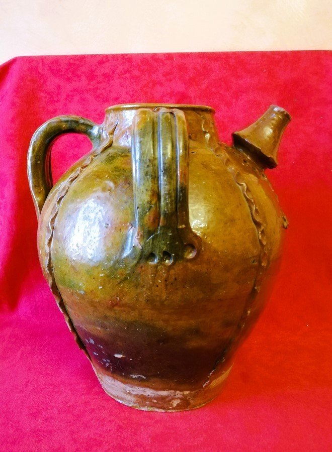 Forézienne Glazed Earthenware Jug -photo-3