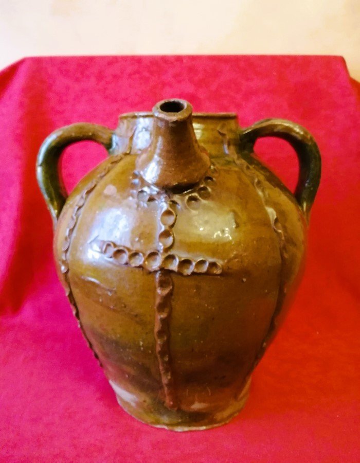 Forézienne Glazed Earthenware Jug 